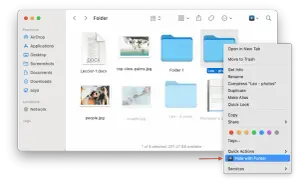 Opción "Hide with Funter" para ver archivos ocultos en Mac.