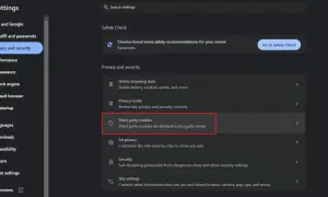Configuración de Chrome: "Third-party cookies" para borrar cookies de una página.