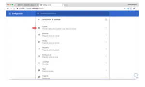 Configuración de Chrome: opción Cookies. Aprende cómo eliminar cookies y gestionar permisos.