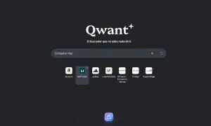 Qwant buscador: "Computer Hoy" en la barra de búsqueda. Iconos de Amazon, MyProtein, Adidas, LookFantastic, Groupon, Trivago y Deporvillage.