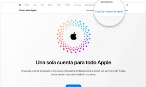 Botón para crear tu cuenta de Apple, útil si quieres crear id apple desde android.