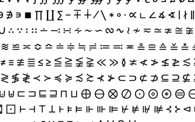 Colección de símbolos matemáticos y lógicos, perfectos para copiar y pegar en documentos.