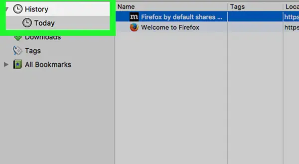 Explora tu historial mac en la biblioteca de Firefox. Accede a "History" para ver tus visitas.