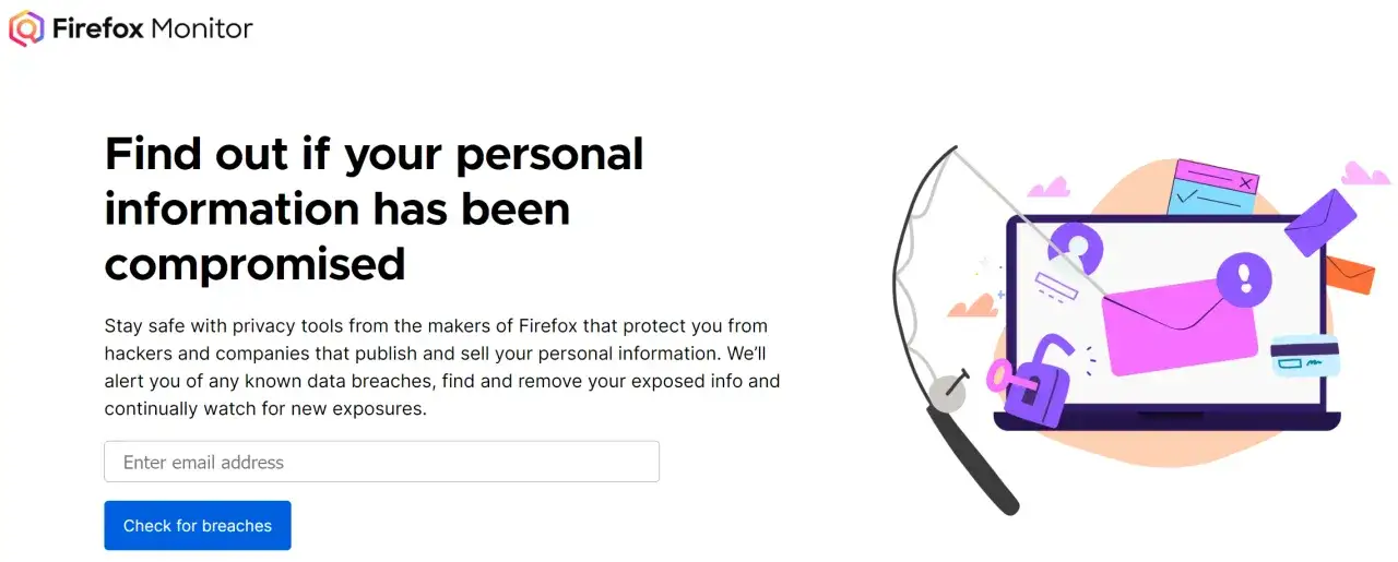 Alerta de seguridad: me han enviado un correo desde mi cuenta. Comprueba si tu información personal ha sido comprometida con Firefox Monitor.