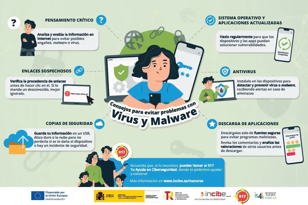 Consejos para evitar virus y malware: pensamiento crítico, enlaces seguros, copias de seguridad, antivirus y apps actualizadas. Aprende qué es un troyano y cómo eliminarlo.