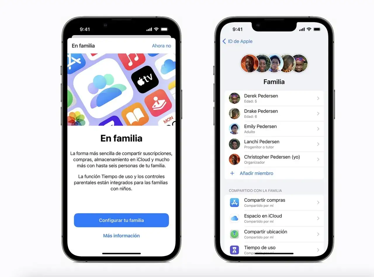 Configura tu familia en Apple para compartir compras, iCloud y más. Ideal para crear un ID Apple niño con controles parentales.
