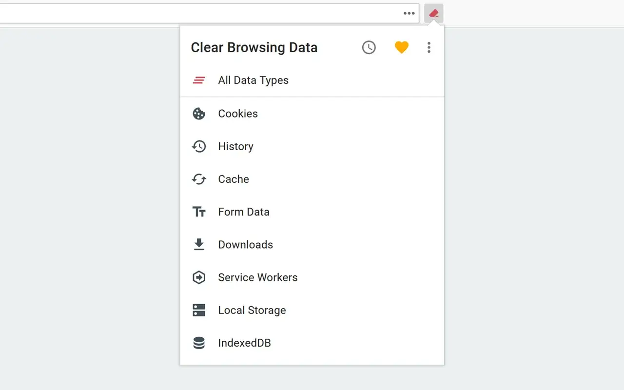 Men&uacute; para limpiar cookies en Firefox, historial, cach&eacute; y otros datos de navegaci&oacute;n.