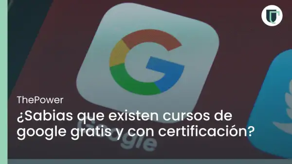 El logo de Google aparece en pantalla, invitando a descubrir cursos de Google gratis con certificado.