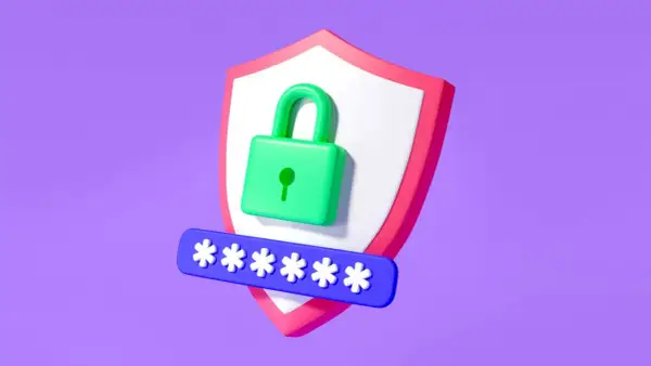 Escudo de seguridad con candado verde y asteriscos, representando la protección de contraseñas, como en un apple password manager.